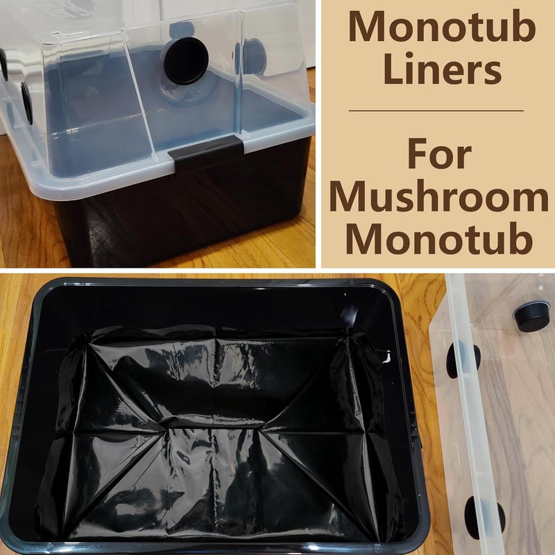 Adnee 15 Pcs Mushroom Monotub Liners-19" x 13" x 4" Monotub Liner Fit Up to 66 Quart Monotub-Monotub Plastic Liners for Mushroom Growing Supplies Liner Replacement - Image 5